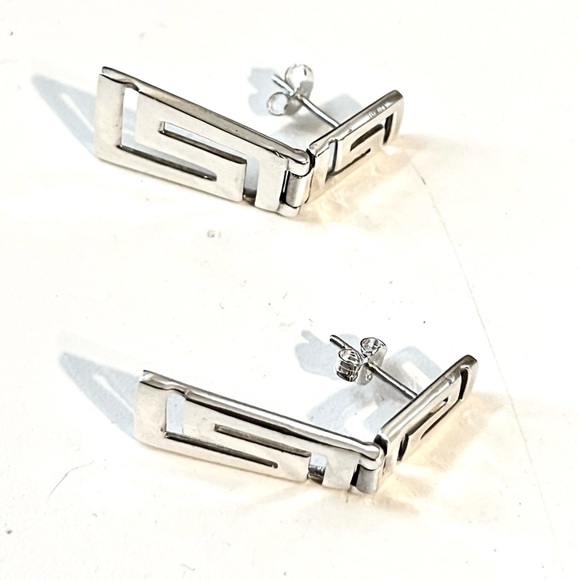 Vintage Sterling Silver Versace Hinge Earrings - Picture 2 of 7